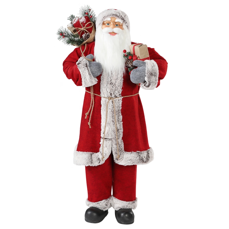 30 ~ 110cm Julstående Santa Claus med presentväska prydnad dekoration festival semester figurinsamling traditionell xmas