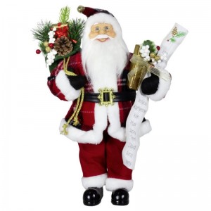 80 cm Juldekoration Santa Claus Presentväska Namnlista Pine Cone Ornament Xmas Toy för Home Navidad Holiday Party Display