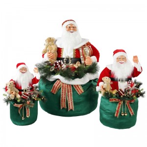 65/85/115cm Julen animerad Santa Claus med belysning semester musikalisk prydnad dekoration figurinsamling traditionell